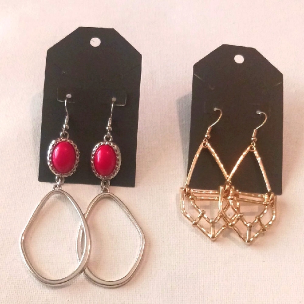 Elegant Silver and Gold Earrings Set